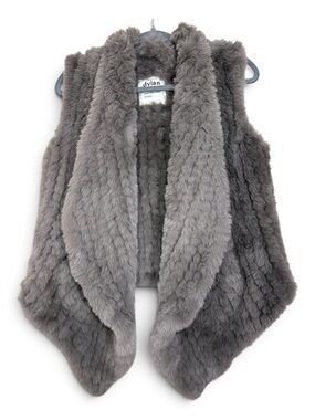 dylan Gray Plush Faux Fur Vest- woman’s S or M